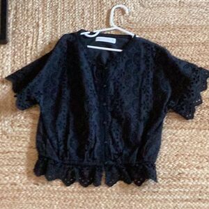 Zara Black Short Sleeve Top